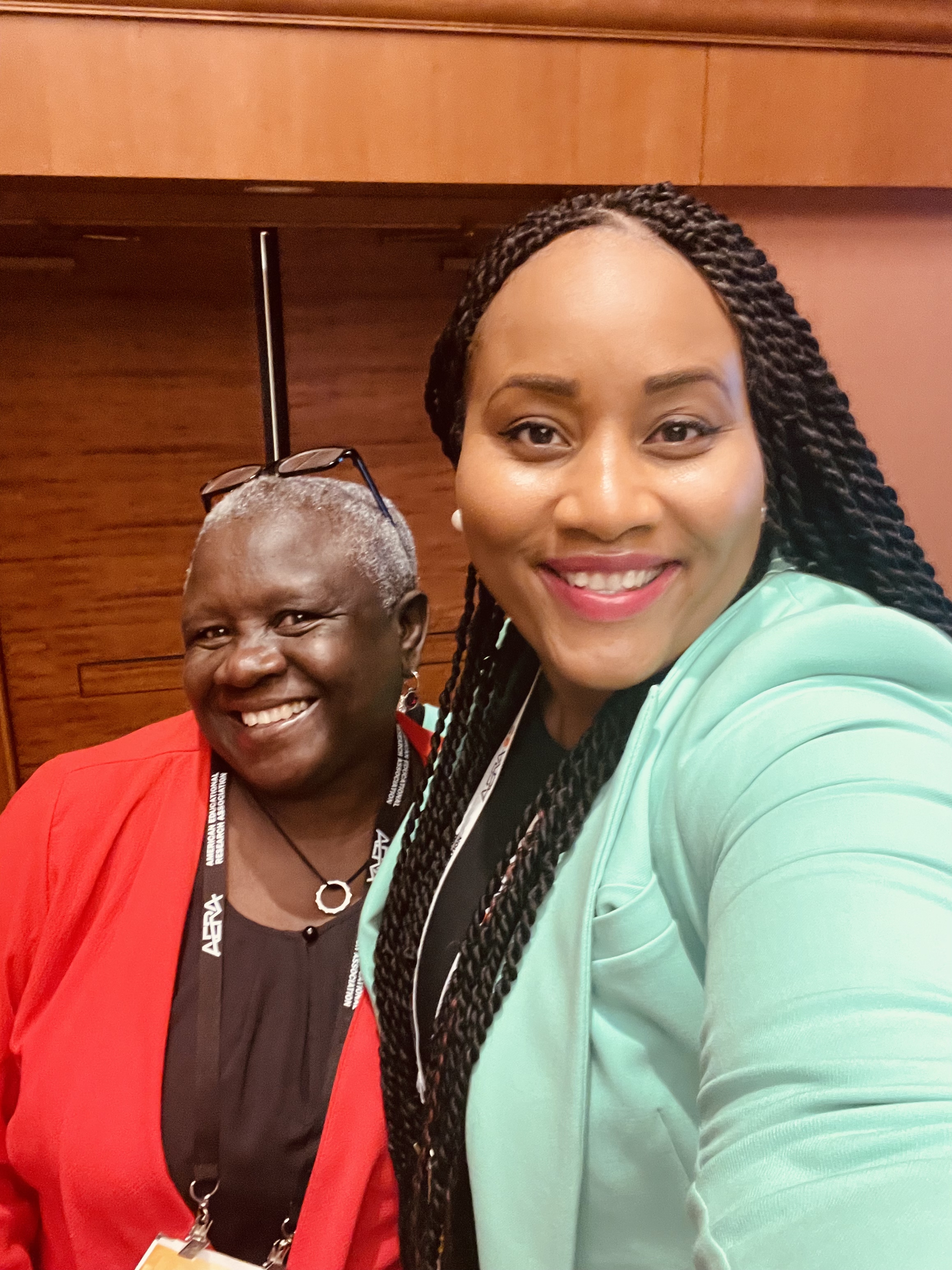 Dr. Coreen Leacock and Dr. Patriann Smith presenting at the AERA conference