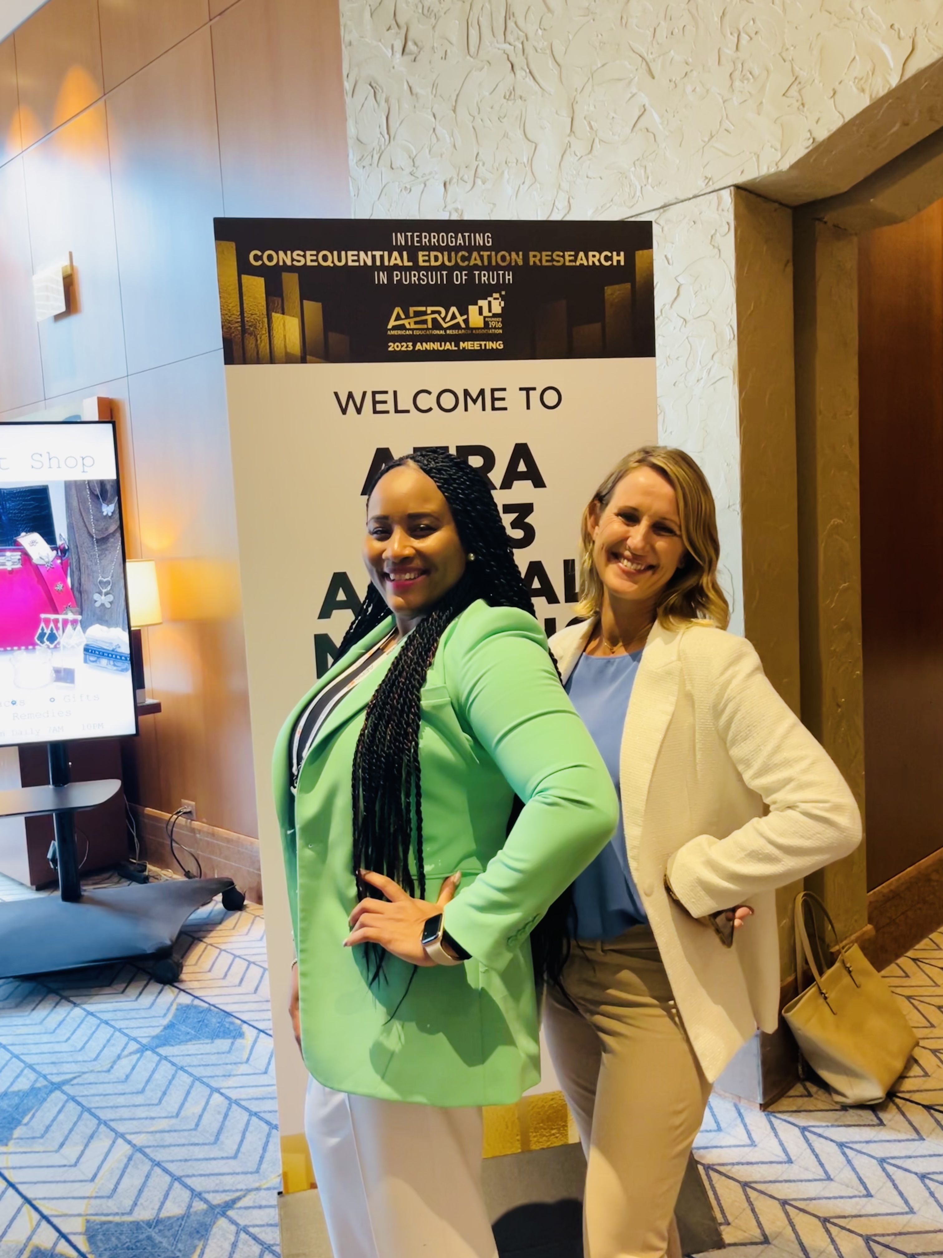 Dr. Erin Mahon and Dr. Patriann Smith presenting at the AERA conference