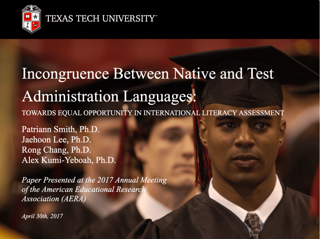 Dr. Patriann Smith's presentation at the American Educational Research Association Conference (2017)